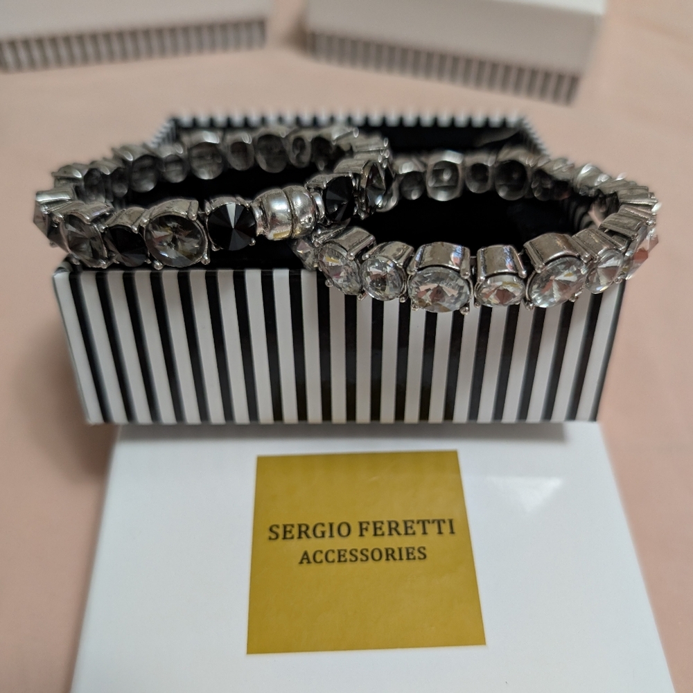 Black and Silver Bracelet Set